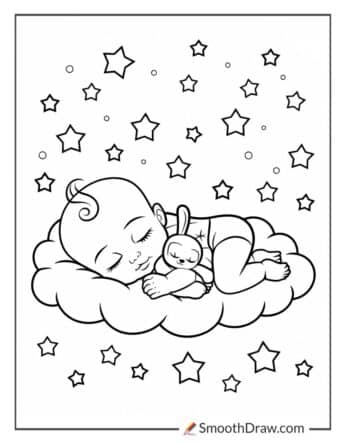 Baby Sleeping on a Cloud