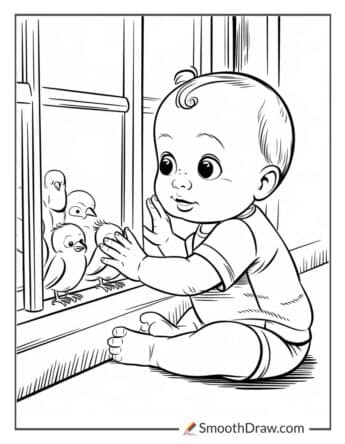 Baby Watching Birds