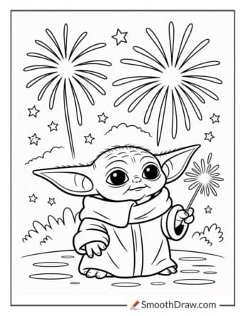 Baby Yoda Fourth Of July Fireworks