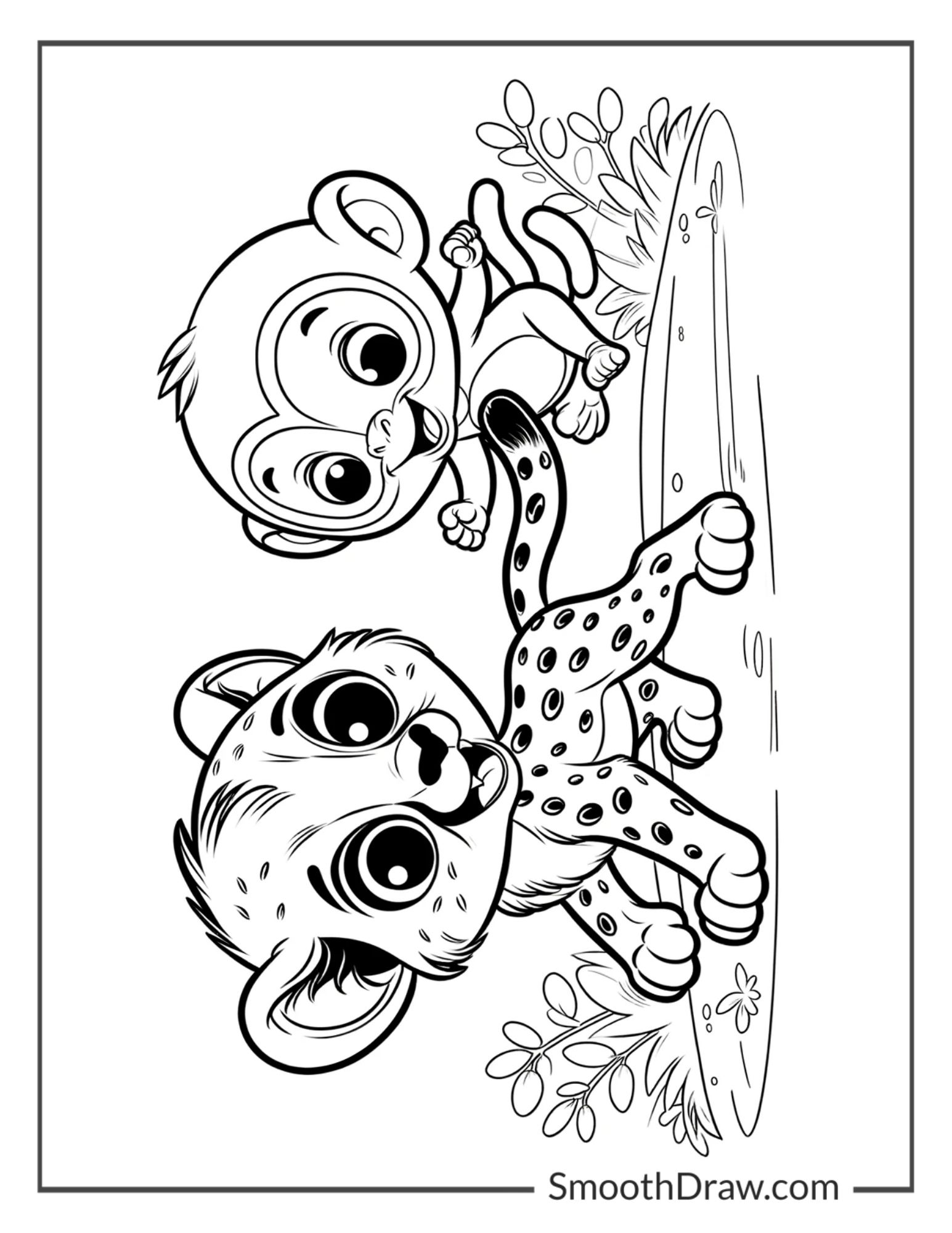 Cheetah with a monkey friend