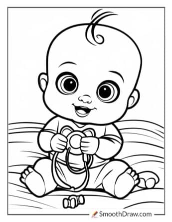 Baby with a Pacifier Coloring Sheet
