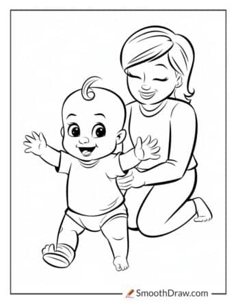 Baby’s First Steps for Coloring