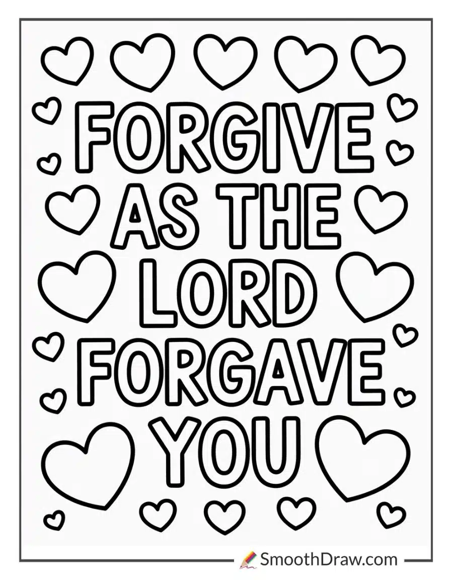 Bible Verse About Forgiveness Coloring Sheet