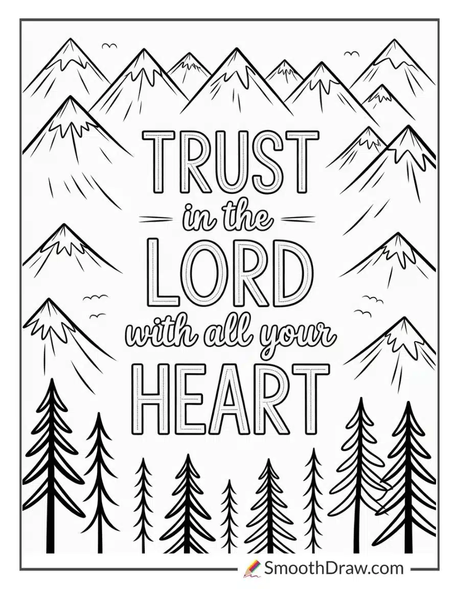 Bible Verse About Trust Coloring Page