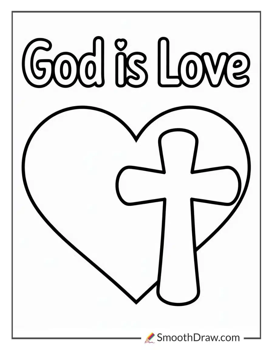 Bible Verse With Heart And Cross