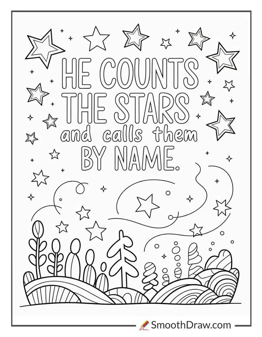 Bible Verse With Stars And Moon