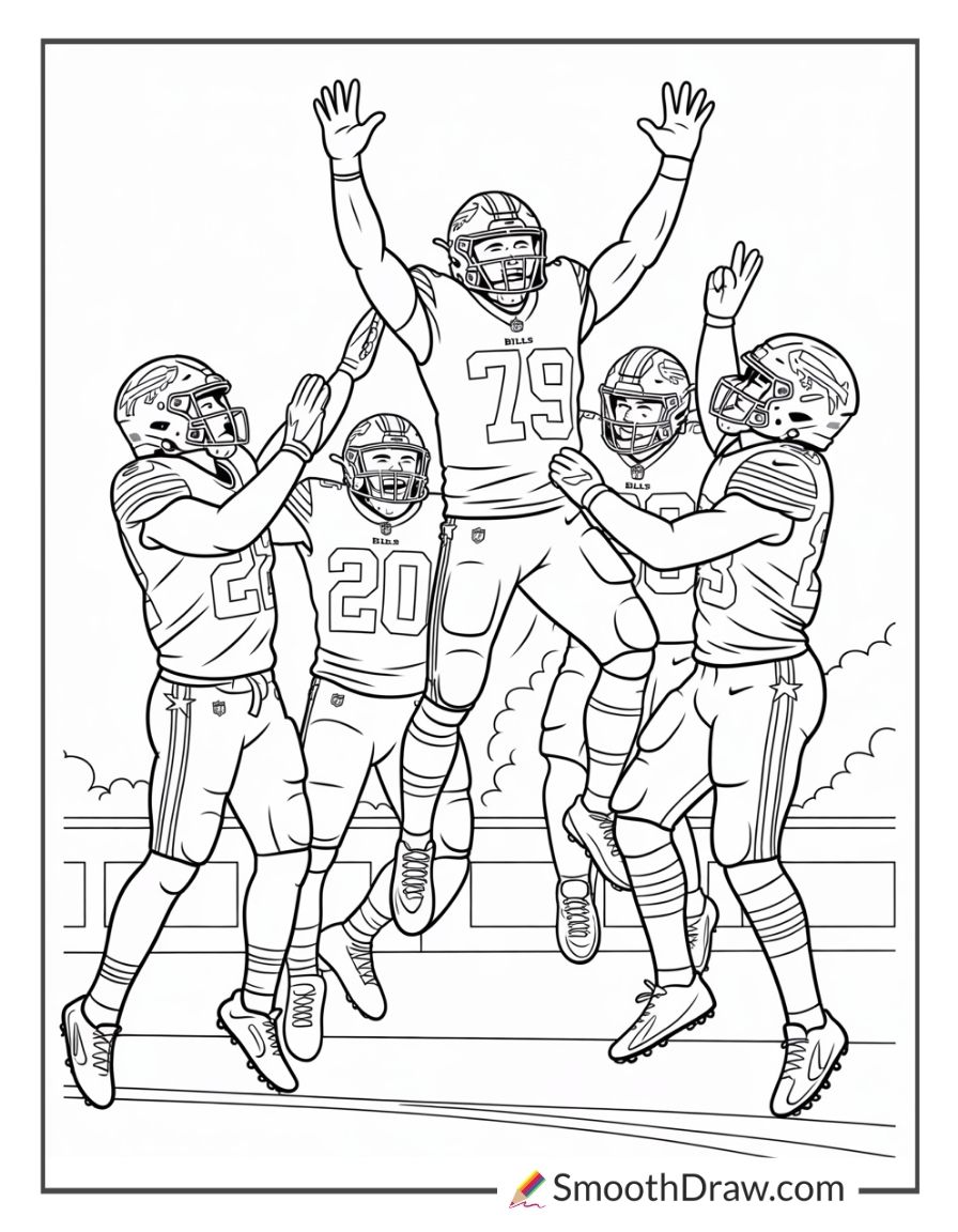 Bills Player Celebrating With Teammates