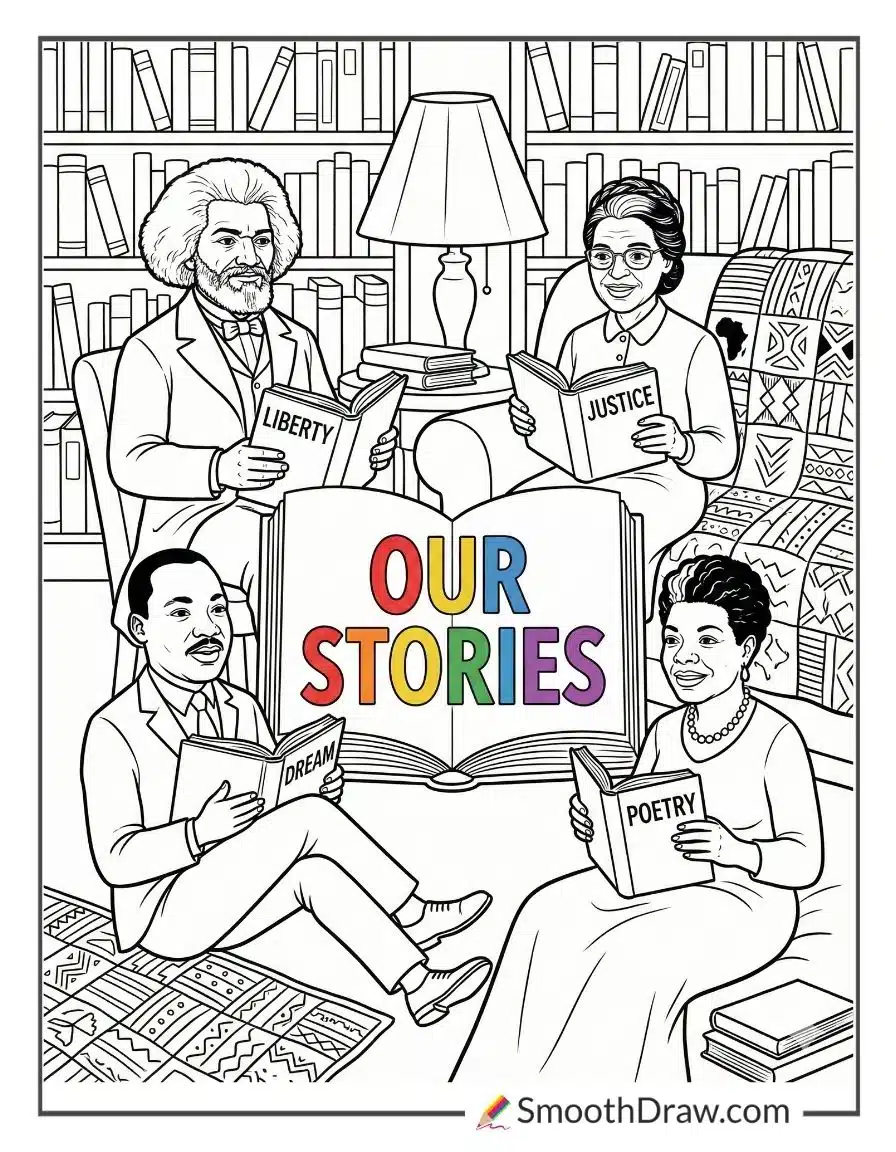 Black History Month Heroes Reading Together