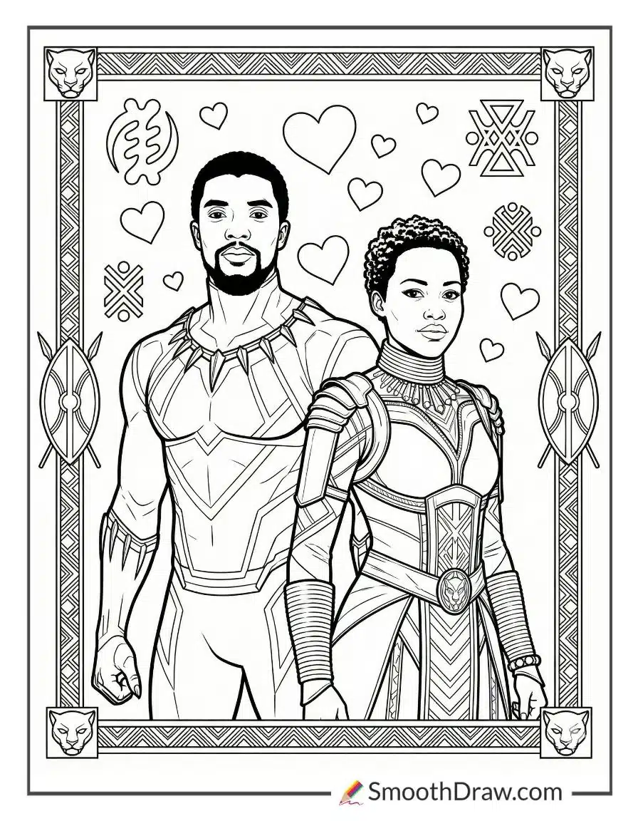 Black Panther And Nakia Side By Side