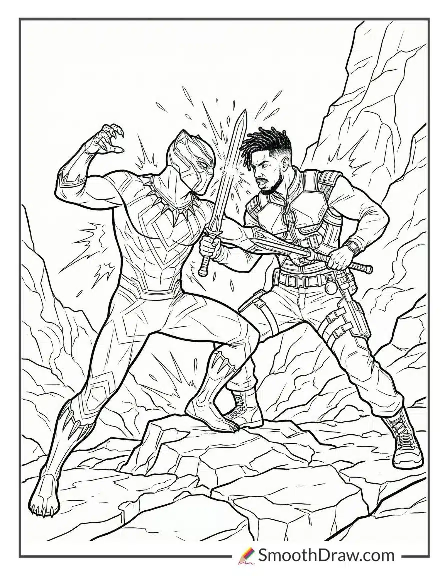 Black Panther Facing Erik Killmonger