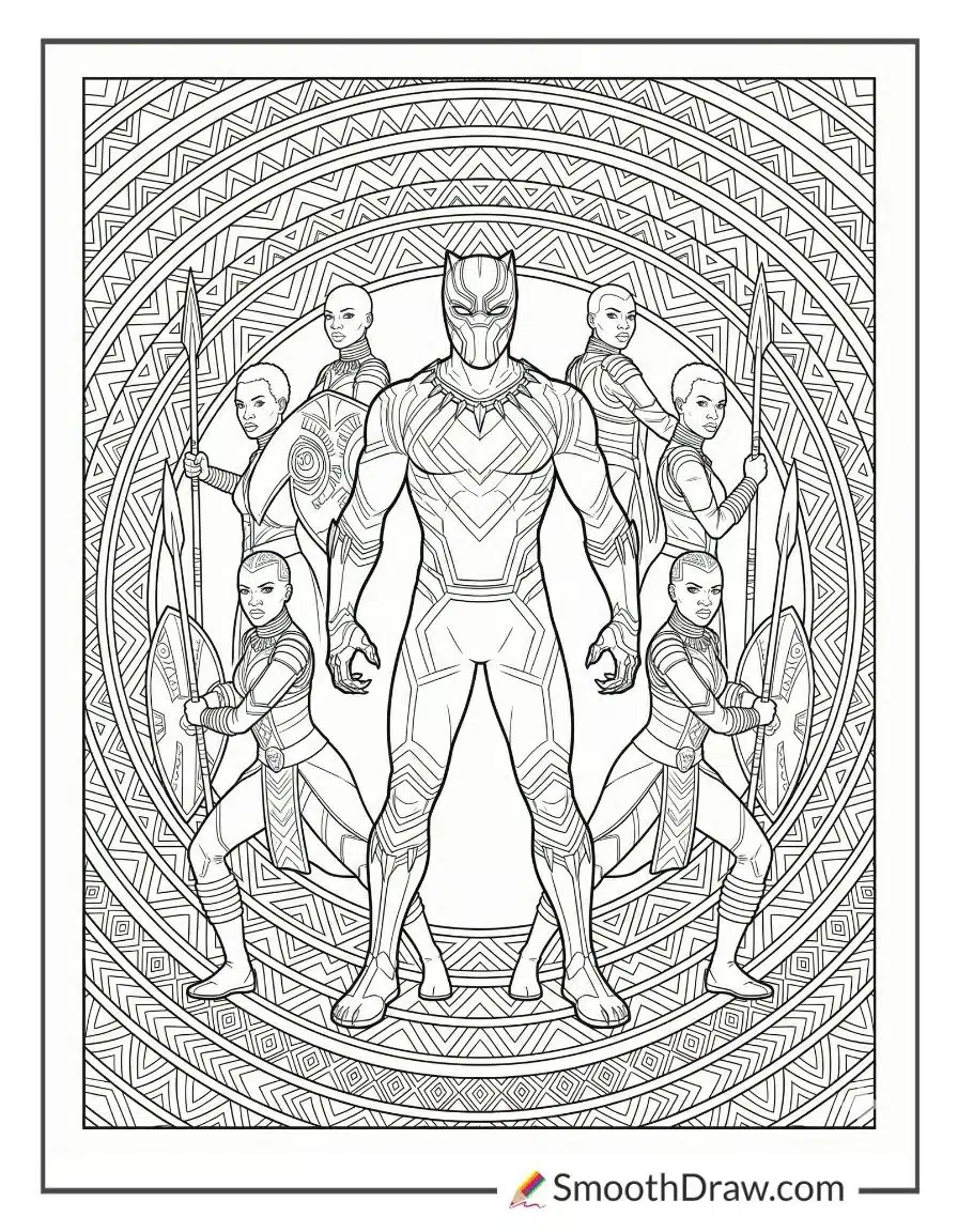 Black Panther With Dora Milaje Warriors