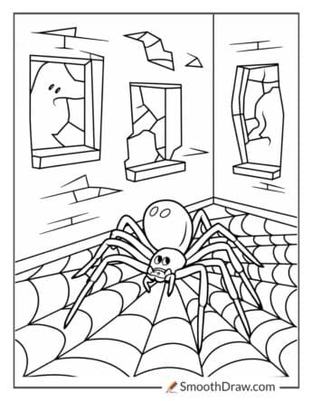 Black Widow Spider in a Haunted House
