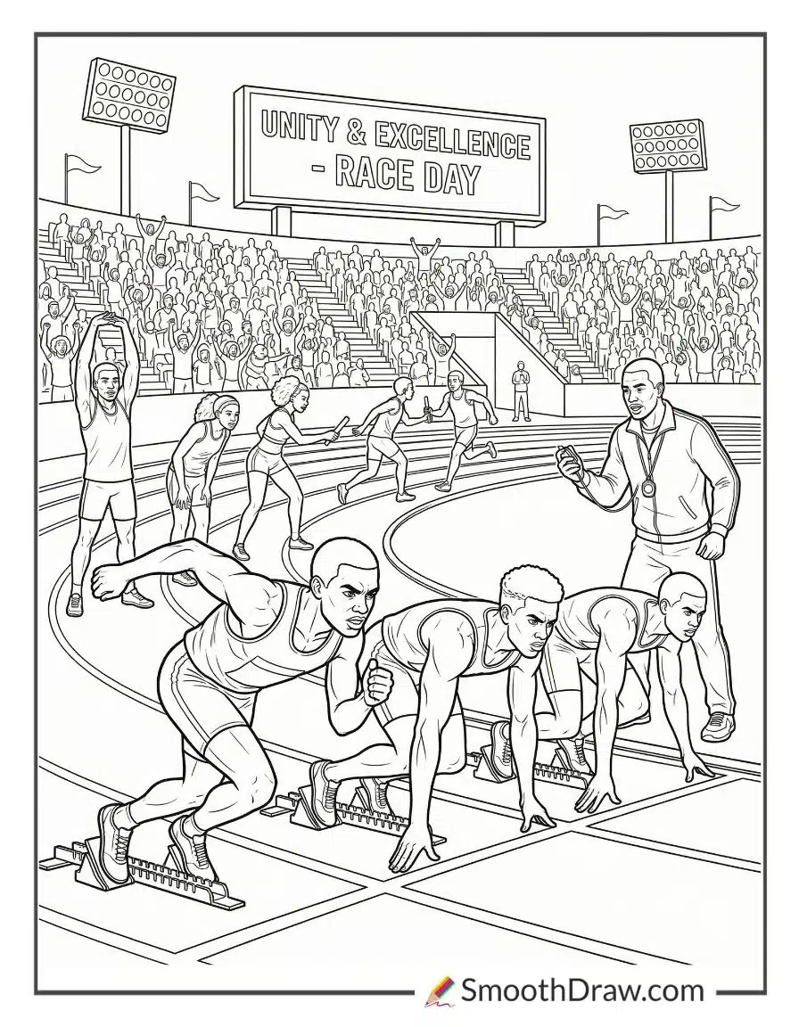 Black Athletes Training For Race