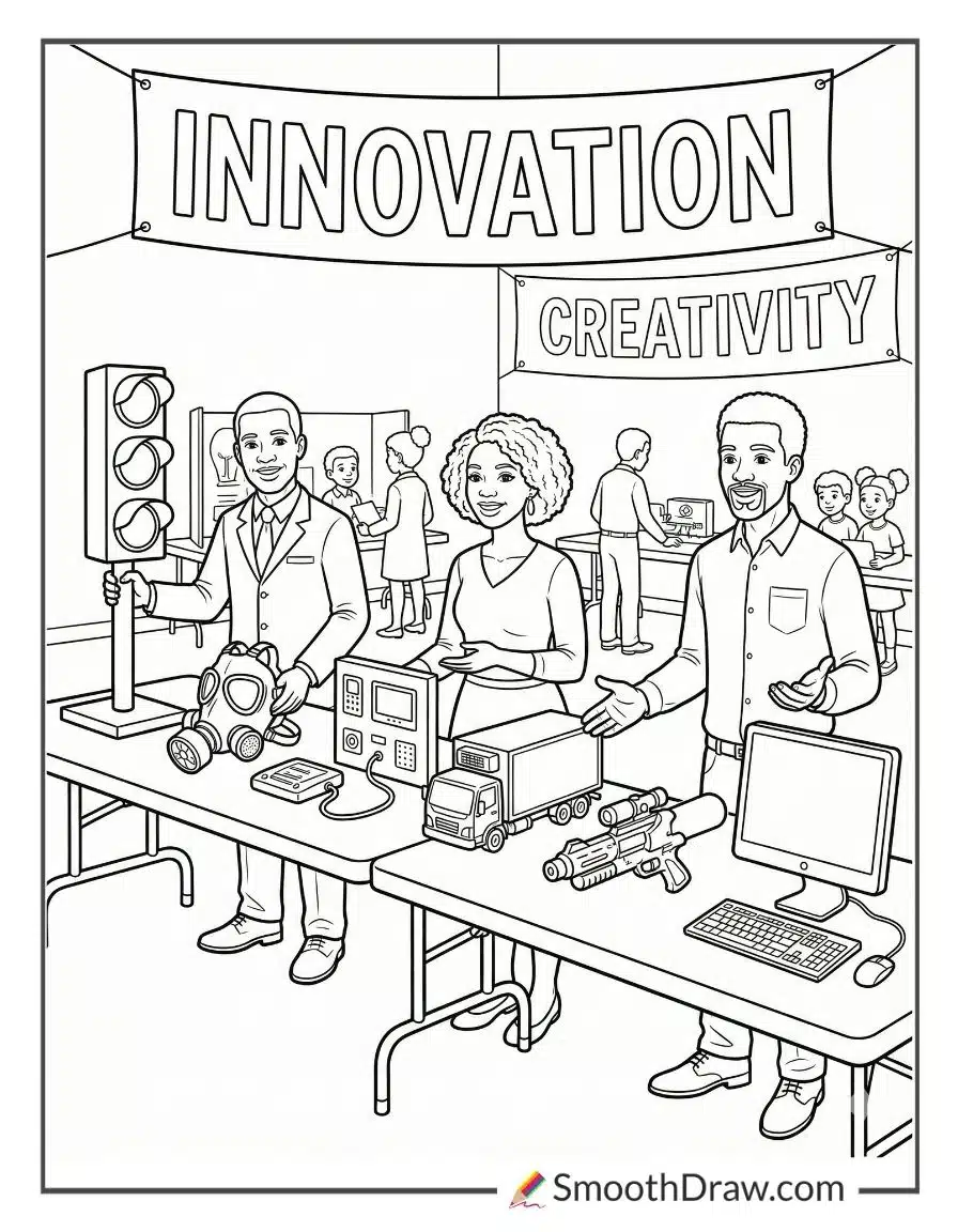 Black Inventors Showcasing Their Creations