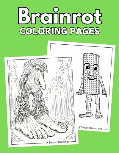 Brainrot coloring pages f