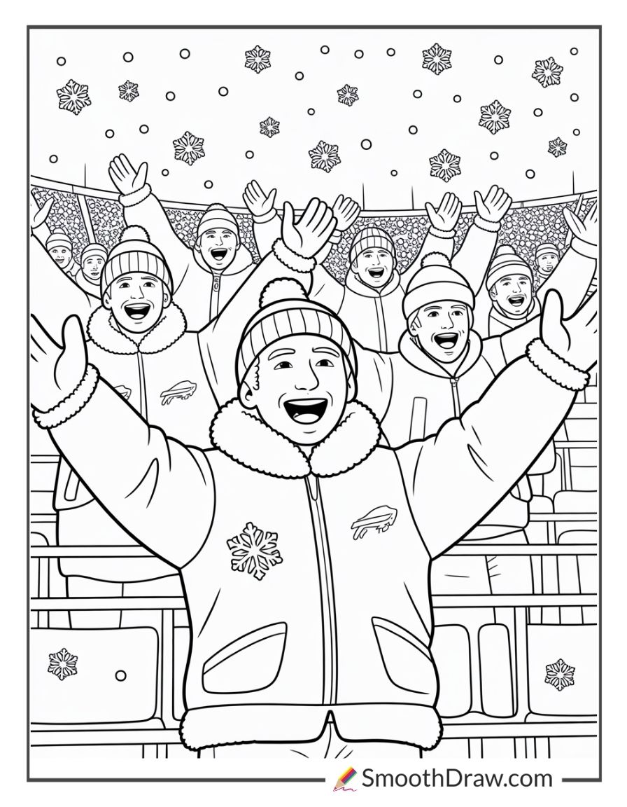 Buffalo Bills Fans In Winter Coats