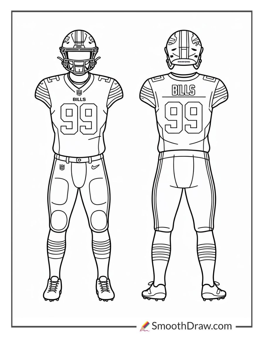 Buffalo Bills Uniform Design Coloring Page