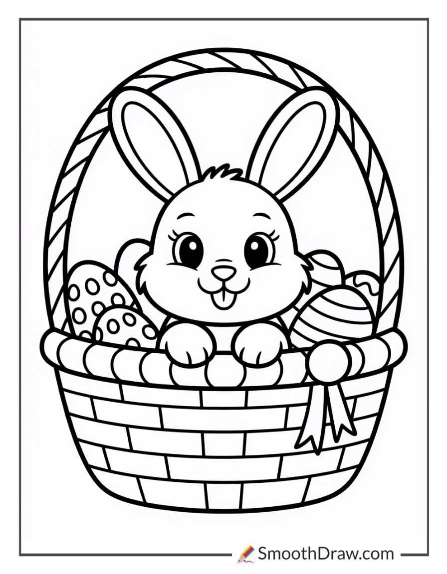 Bunny Peeking From Easter Basket