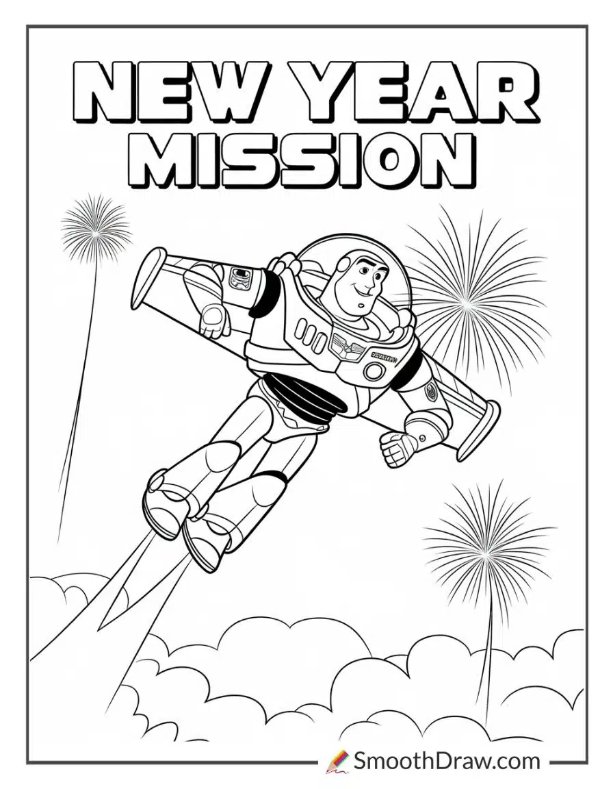 Buzz Lightyear at Star Command coloring sheet