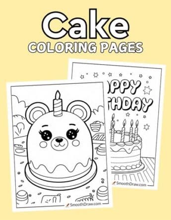 Cake coloring pages