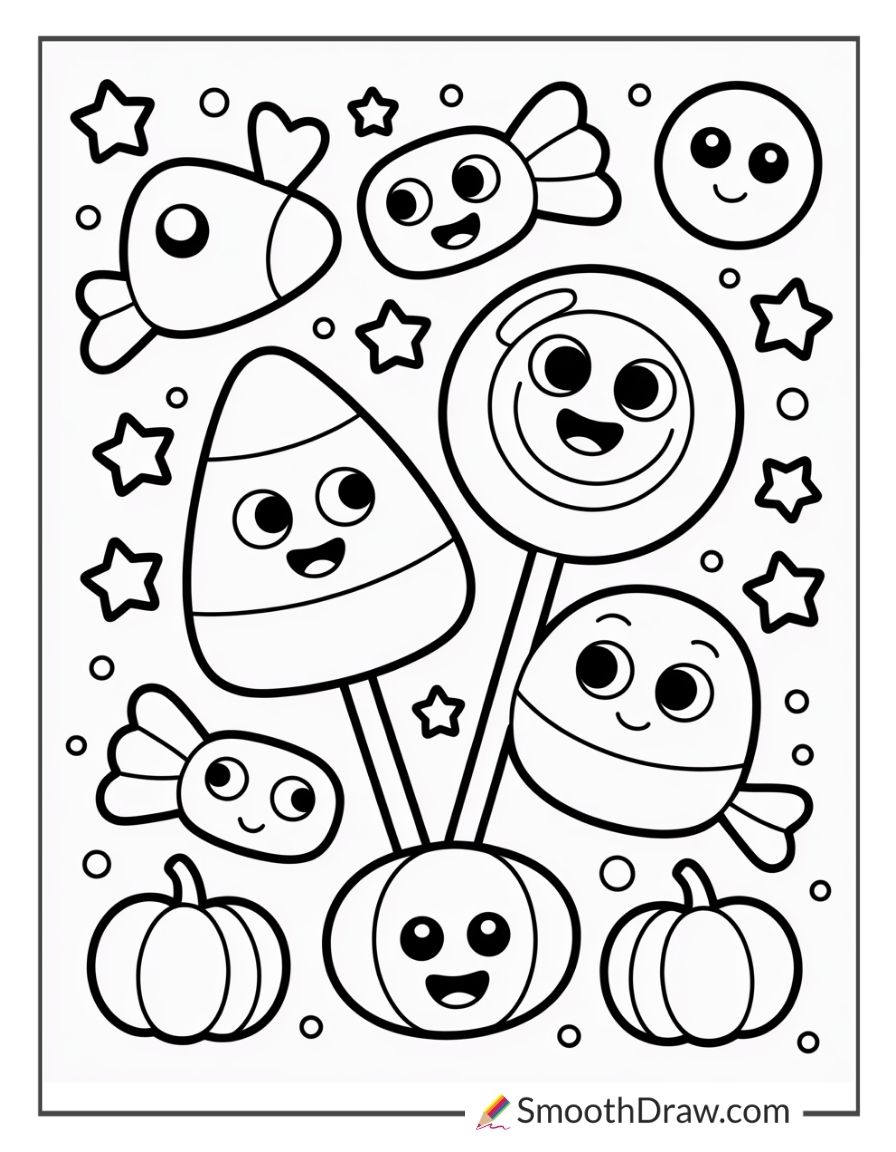 Candy Corn And Lollipops