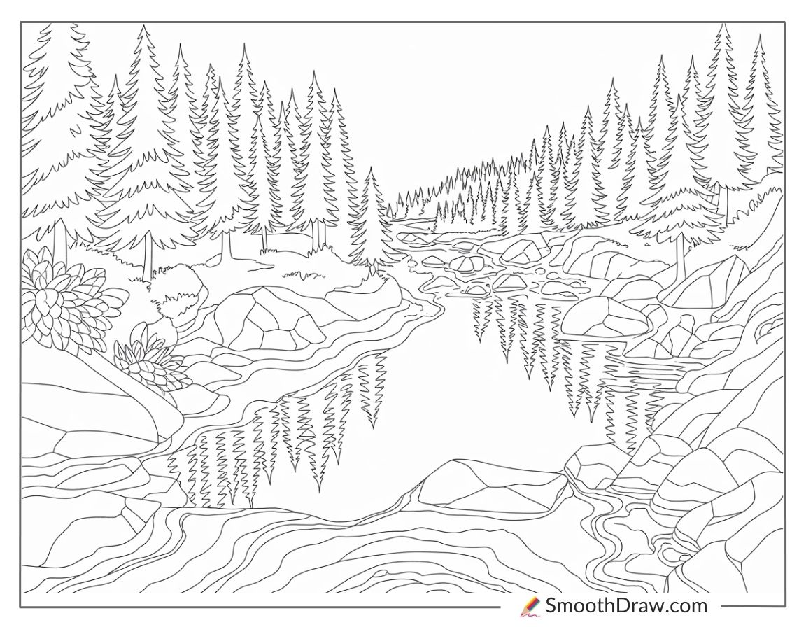 Canyon with winding river below