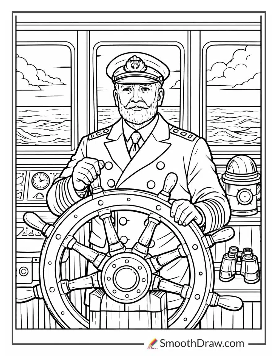 Captain On The Bridge Of Titanic
