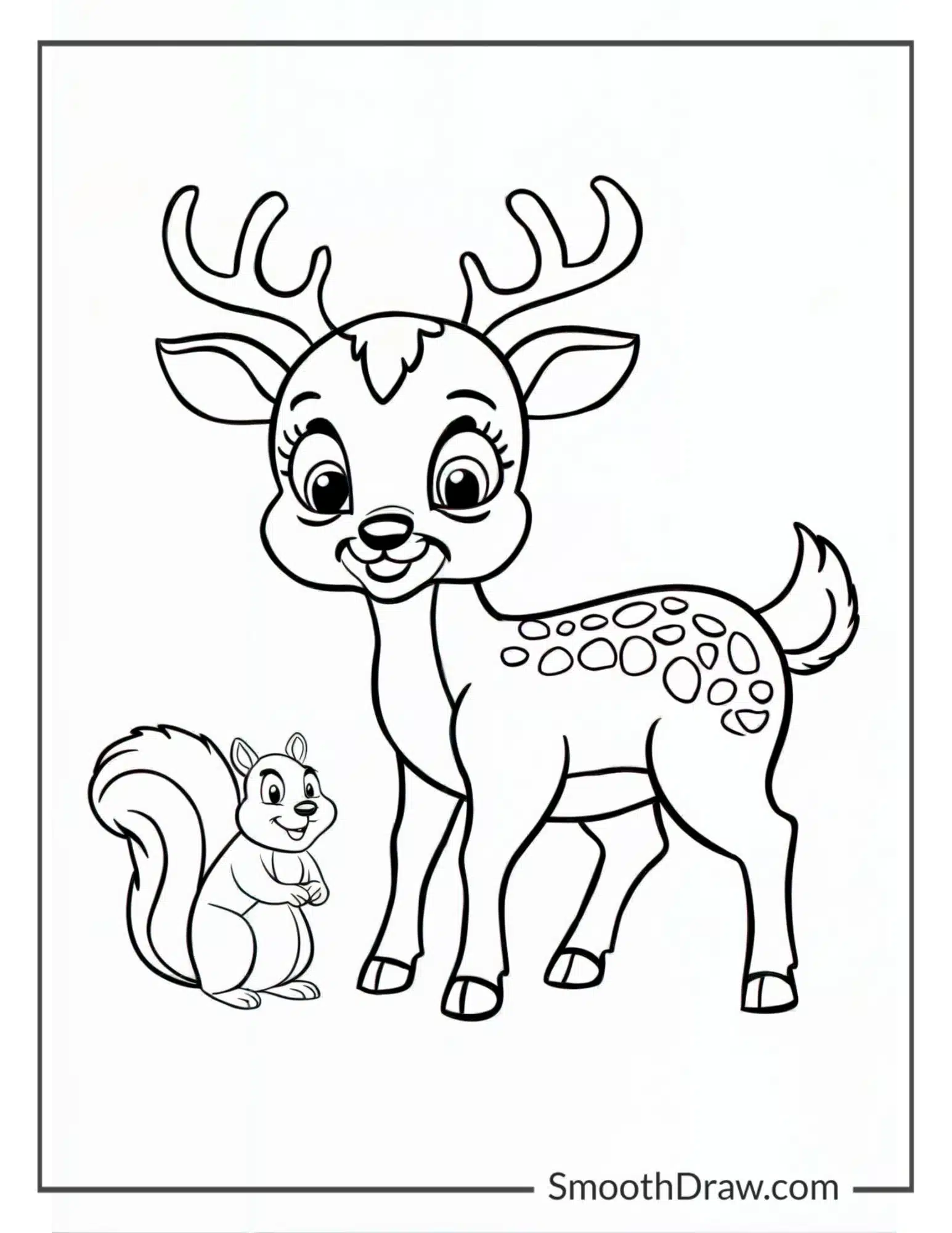 Cartoon Deer coloring page