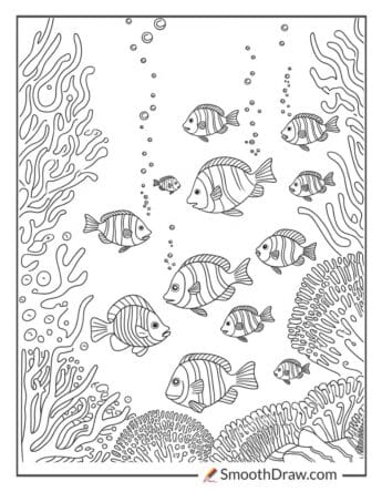 Cartoon fish coloring page