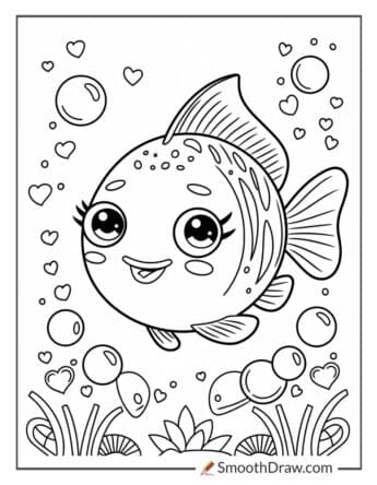 Cartoon fish with big eyes