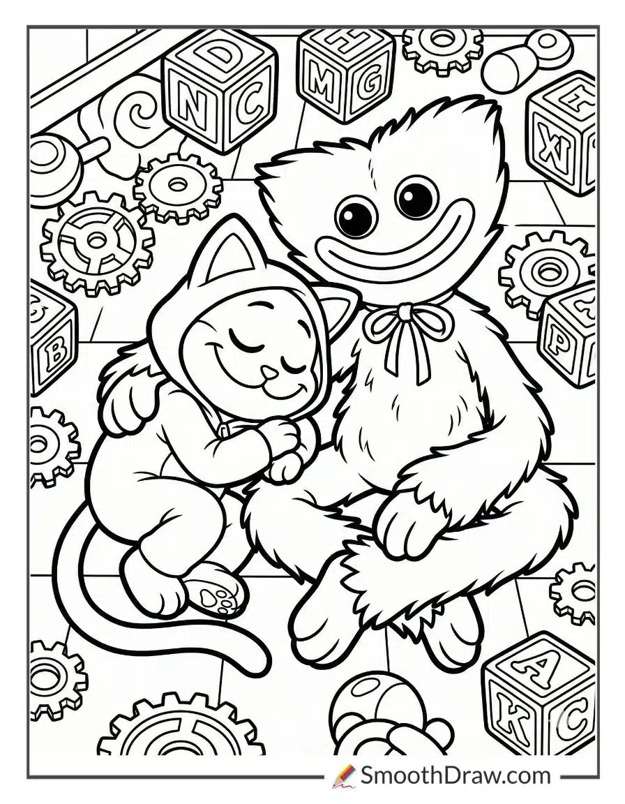 Catnap Resting Beside Huggy Wuggy