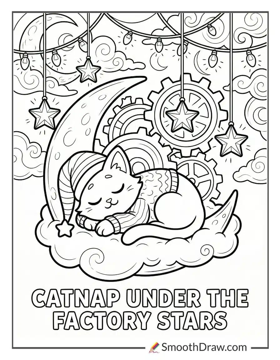 Catnap Sleeping Under The Factory Stars