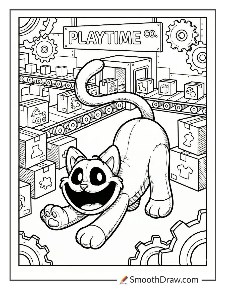 Catnap Stretching Inside The Playtime Co Factory