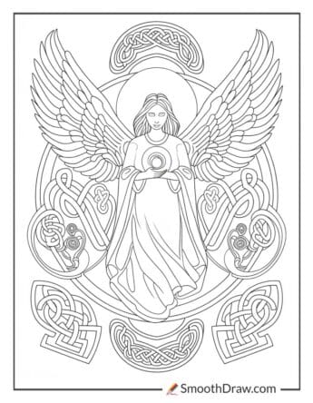 Celtic Angel with Spiral Patterns