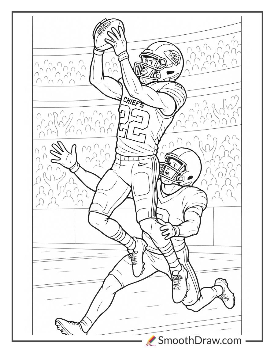 Chiefs Defensive Back Intercepting Pass