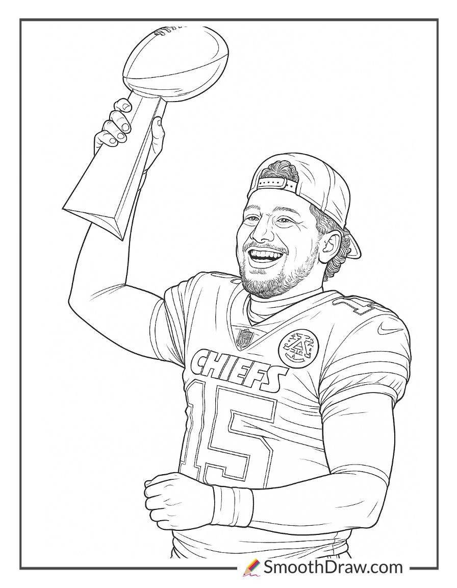 Chiefs Player Holding Championship Trophy