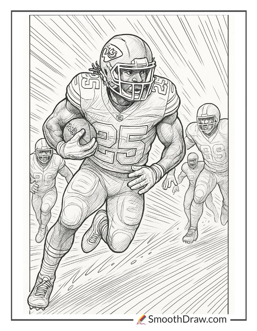 Chiefs Running Back Rushing Forward