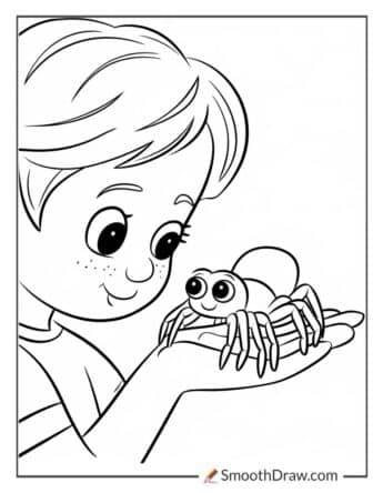 Child Holding a Tiny Spider on Their Hand