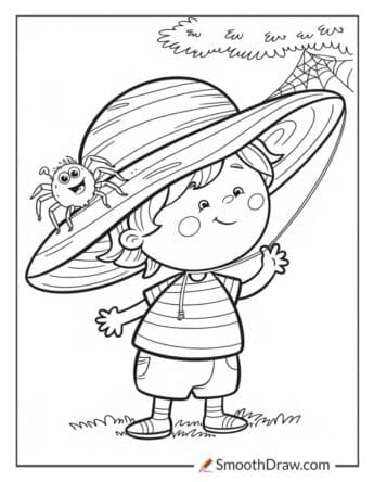 Child with a Spider on Their Hat