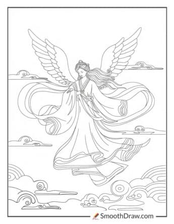 Chinese Celestial Maiden with Flowing Ribbons