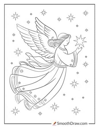 Christmas Angel Holding a Star