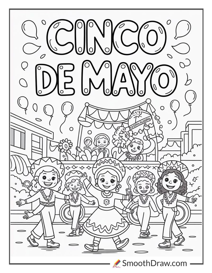 Cinco De Mayo Parade Coloring Page