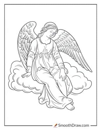 Classic Renaissance Angel Coloring Page