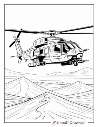 Cobra helicopter in desert combat