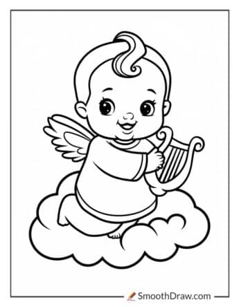 Cute Baby Angel Coloring Page