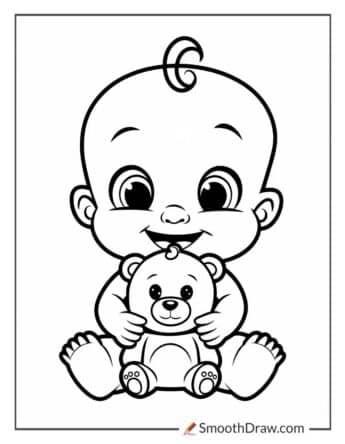 Cute Baby Coloring Page