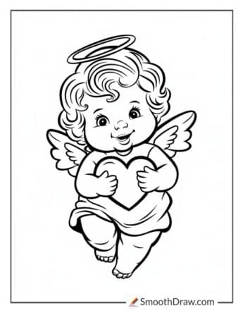 Cute Cartoon Cherub Angel