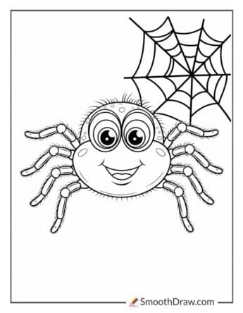 Cute Cartoon Spider with Big Eyes