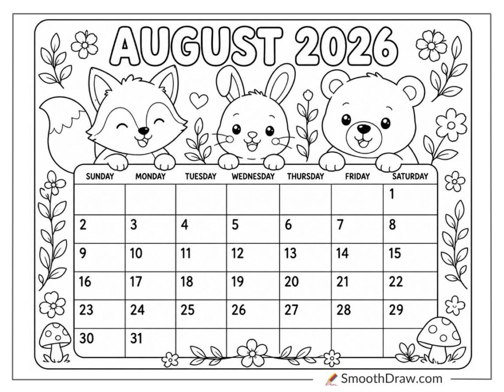 65 August Coloring Pages (Free Printables)