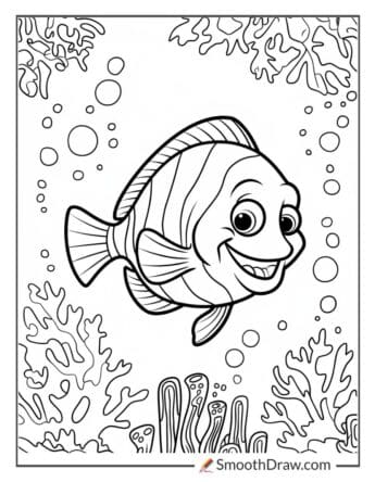 Cute fish for kids to color